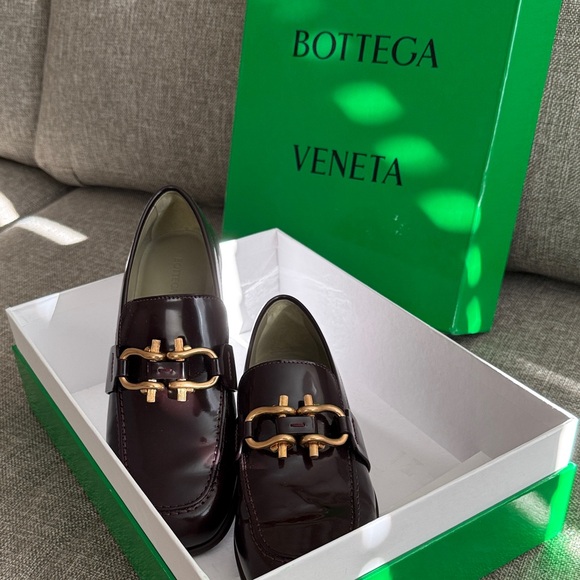 Bottega Veneta Shoes - Bottega Veneta Madame Loafers with Gold Accents